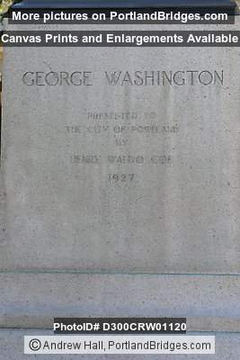 George Washington Statue Inscription, Portland, Oregon