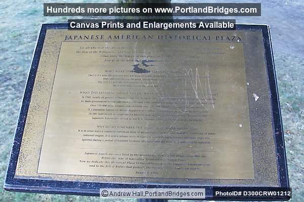 Japanese Memorial, Plaque, Portland 
