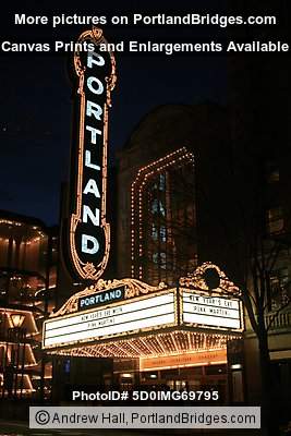 Portland Sign, Arlene Schnitzer Concert Hall, New Year's Eve Pink Martini