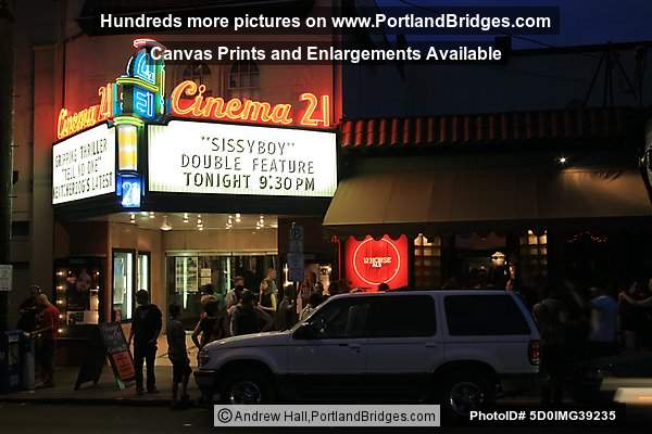 Cinema 21, Portland, Oregon, at Night