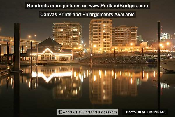 The Strand, Portland, OR; Marina Fish House (formerly Newport Bay), Riverplace at night
