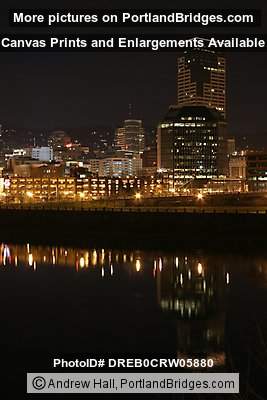 US Bancorp Tower, Willamette River, Reflection, Dusk (Portland, Oregon)
