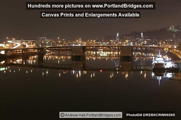 Morrison Bridge, River Reflection, Night (Portland, Oregon)