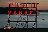 Seattle Pike Place Market Dusk 