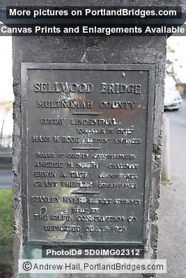 Old Sellwood Bridge Plaque (Portland, Oregon)