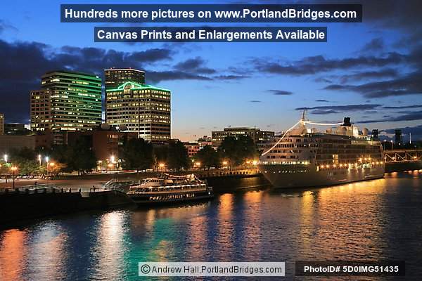 The World Cruise Ship, Docked, Willamette River, Night, Portland, Oregon, June 2009