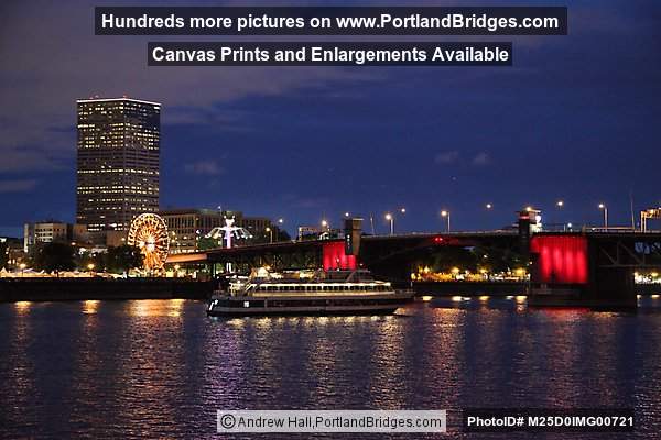 Portland Spirit, US Bancorp Tower, Morrison Bridge, Dusk