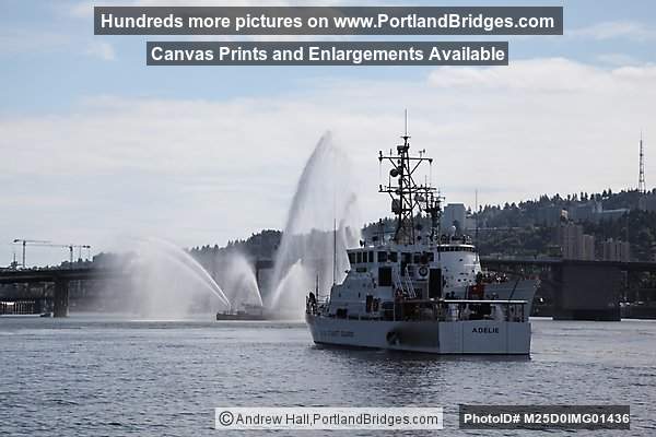 Burnside Bridge Open, Portland Fire Boat, USCGC Adelie