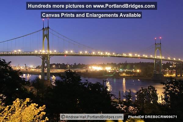 St. Johns Bridge, Lights, Night (Portland, Oregon)