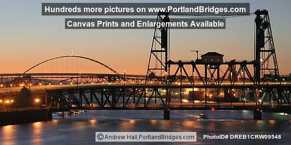 Steel Bridge, Fremont Bridge, Dusk (Portland, Oregon)