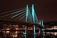 Portland's Tilikum Crossing Bridge at Night 