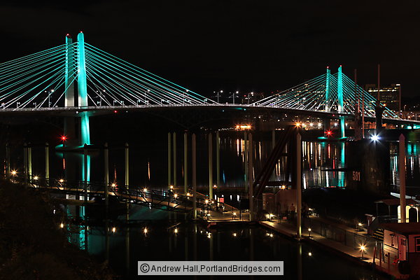 Tilikum Crossing Bridge, OMSI Sub, Night (Portland, Oregon)