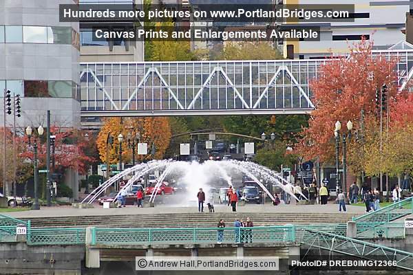 Salmon Street Springs, Fall Leaves (Portland, Oregon)